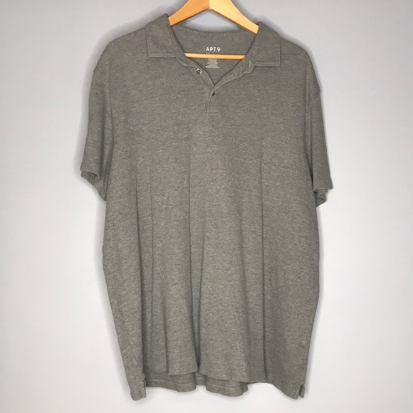 Apt. 9 Other - APT 9 MEN’s GRAY SHORT SLEEVED POLO SHIRT